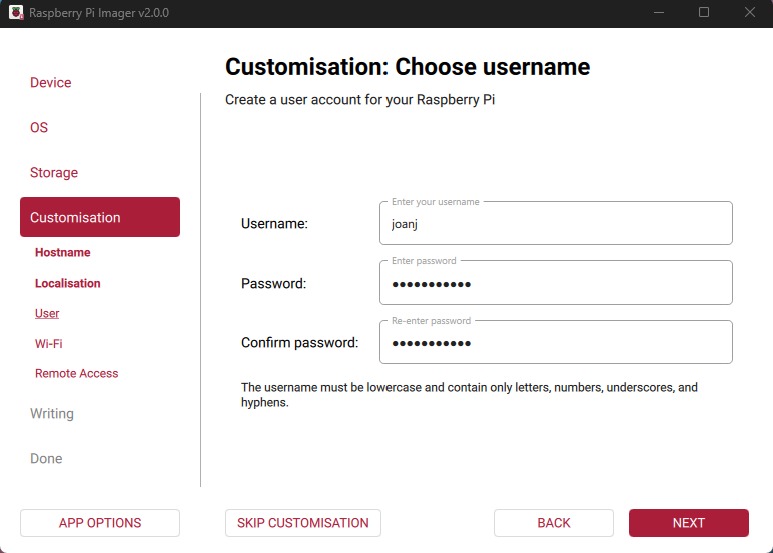 RasbperryPi_Imager_Select_UserName